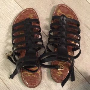 Sam Edelman Gilda Gladiator Sandals Black Leather